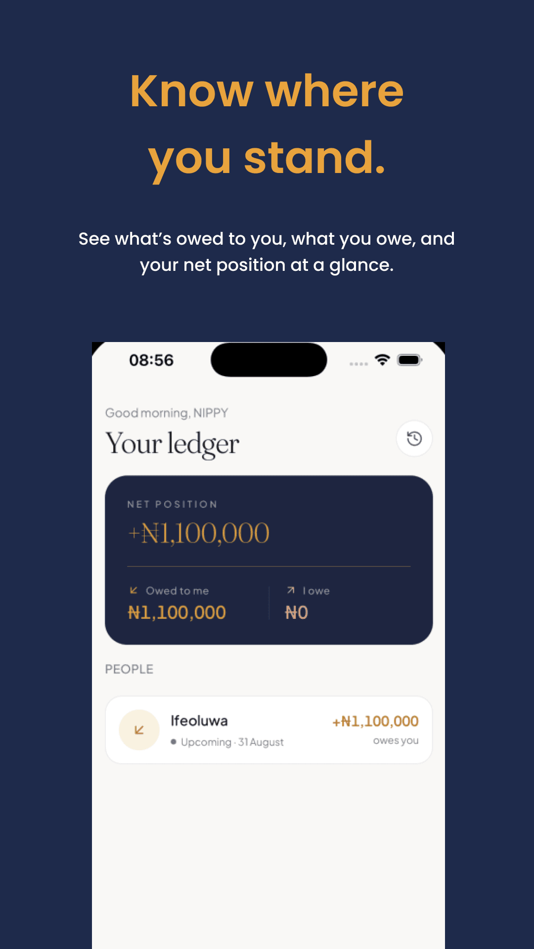 Ụgwọ mobile app ledger interface